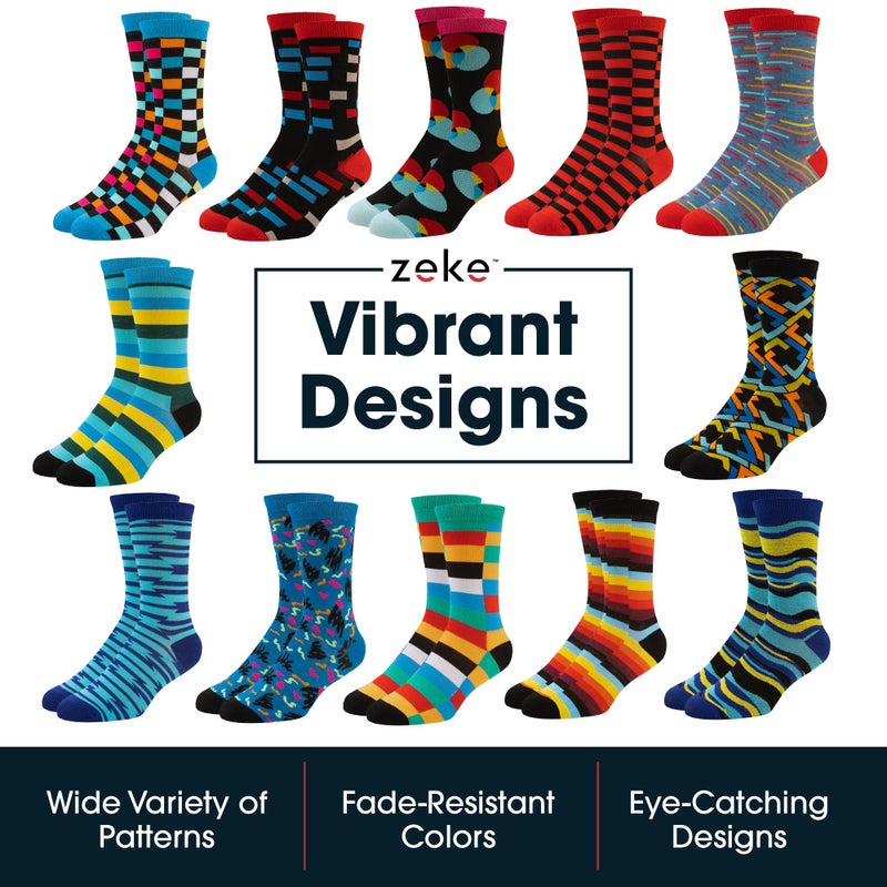 ZEKE Crazy Socks for Kids - Boys Funky Dress Socks - Funny Cool Silly Fun Socks - Wacky Novelty Gift (Style H, Small) - Image 5